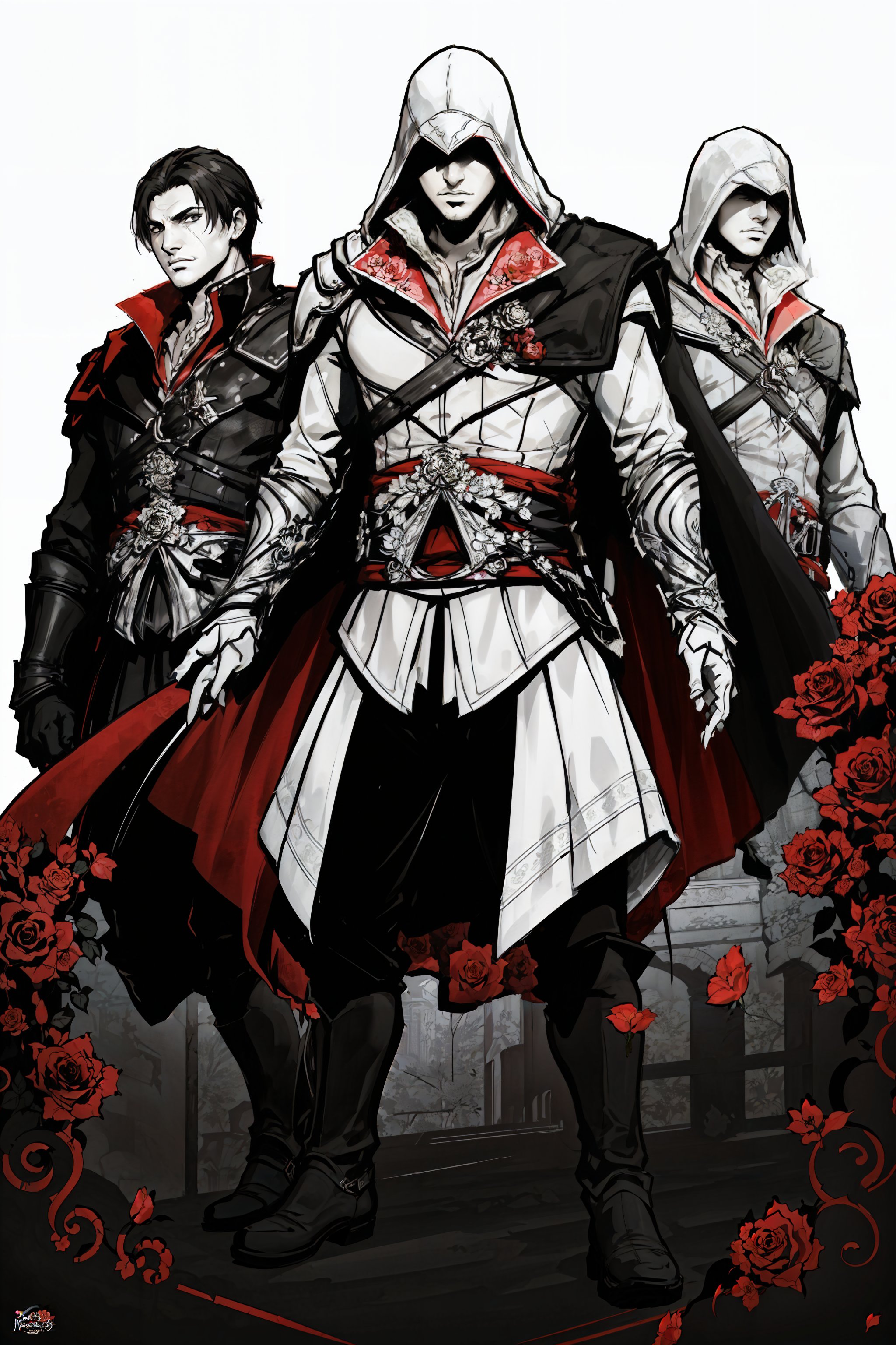 00501-51642998-(masterpiece, top quality, best quality, official art, detailed_1.2),, ezio_soul3142, ezio_soul3142, monochrome, flower, male fo.jpg